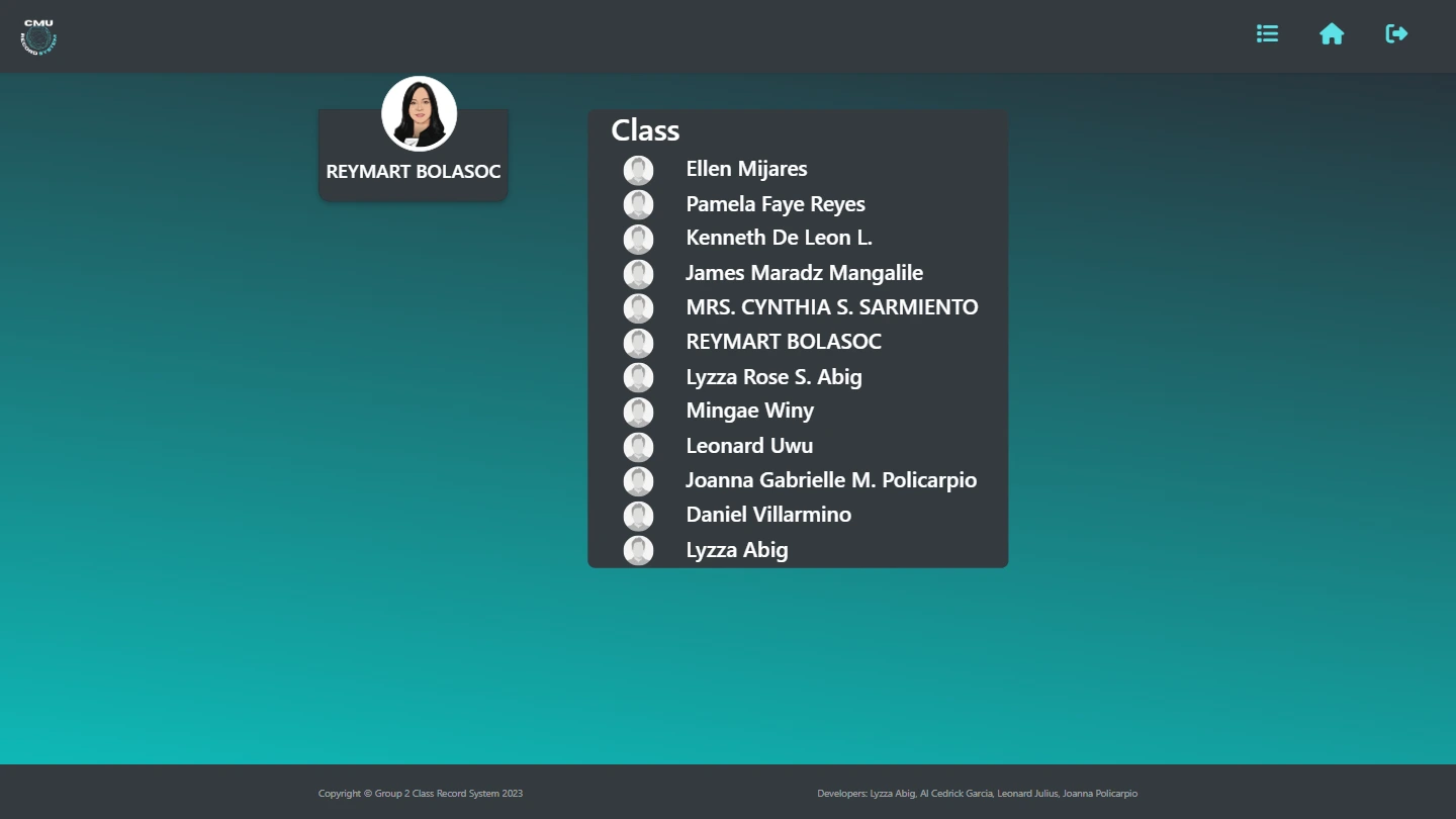 CMU Record System Screenshot
